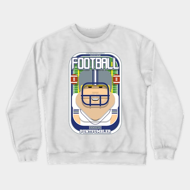 American Football White Silver Blue - Enzone Puntfumbler - Sven version Crewneck Sweatshirt by Boxedspapercrafts